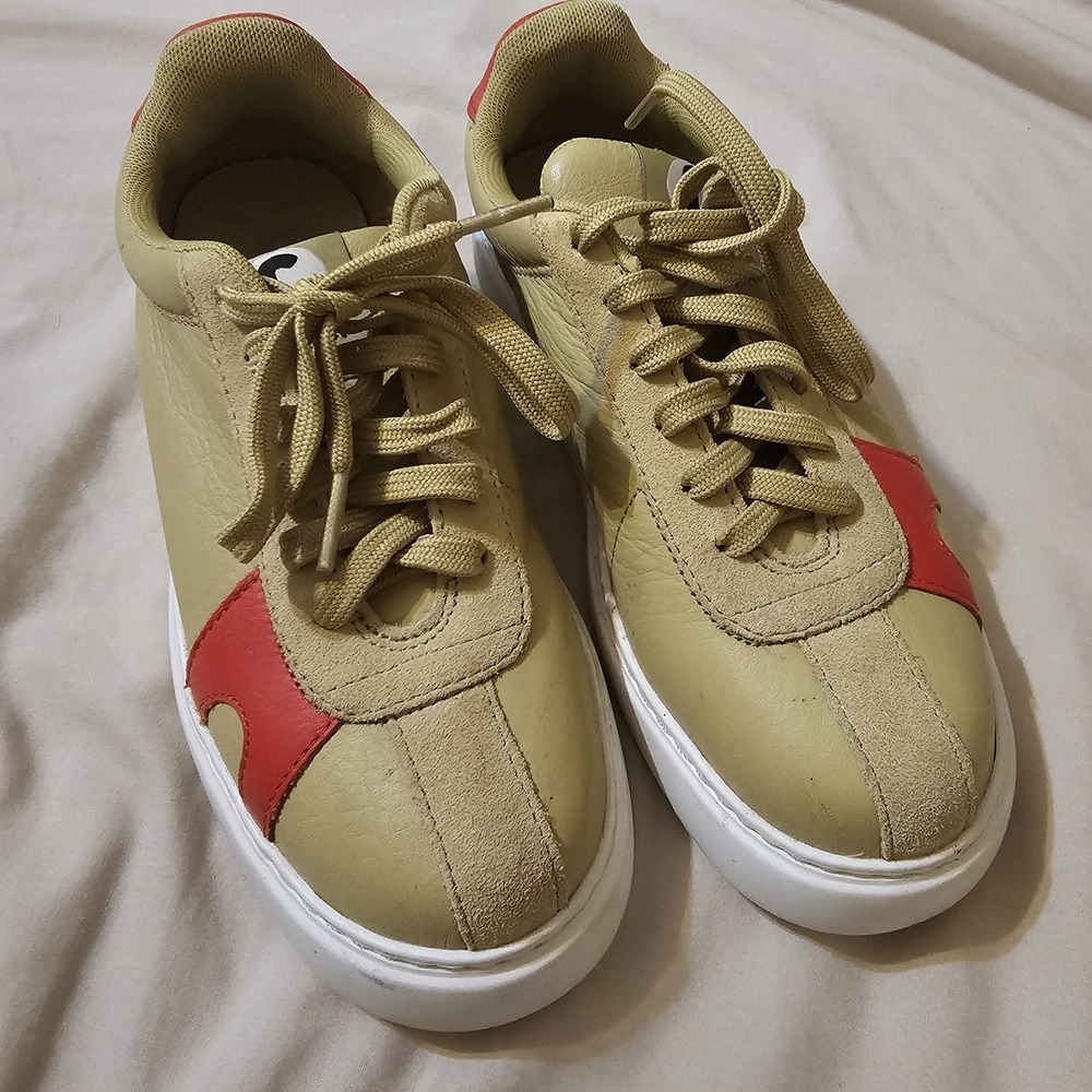 Camper Leather Lace-Up Sneakers Runner K21 Cream Size 36/5.5
